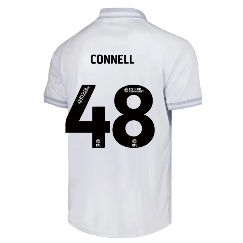 Danxen Mulher Camisola Luca Connell #48 Branco Cinza Preto Alternativa 2025/26 Camisa