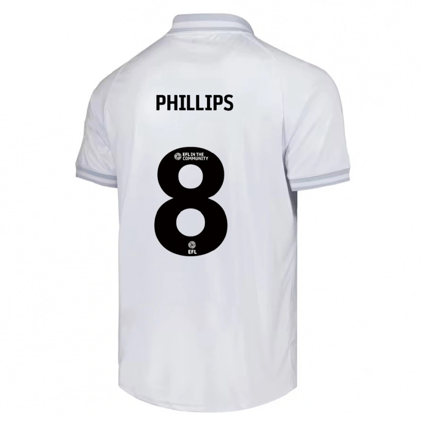 Danxen Mulher Camisola Adam Phillips #8 Branco Cinza Preto Alternativa 2025/26 Camisa