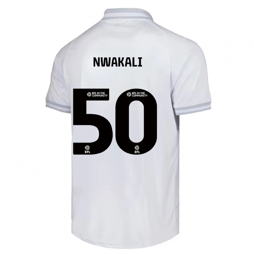 Danxen Mulher Camisola Kelechi Nwakali #50 Branco Cinza Preto Alternativa 2025/26 Camisa