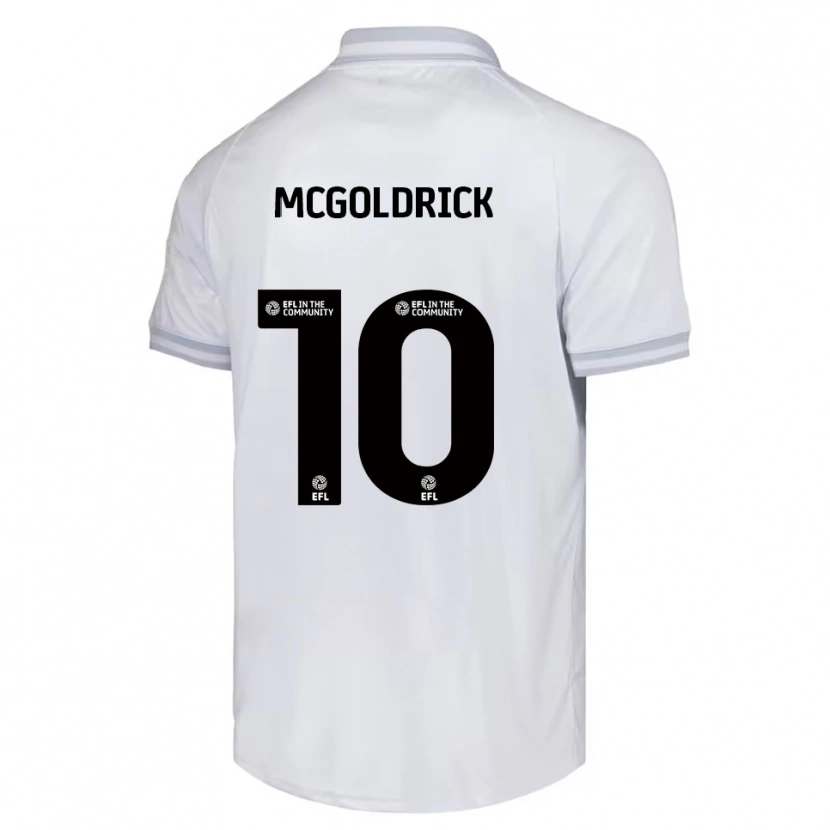Danxen Mulher Camisola David Mcgoldrick #10 Branco Cinza Preto Alternativa 2025/26 Camisa