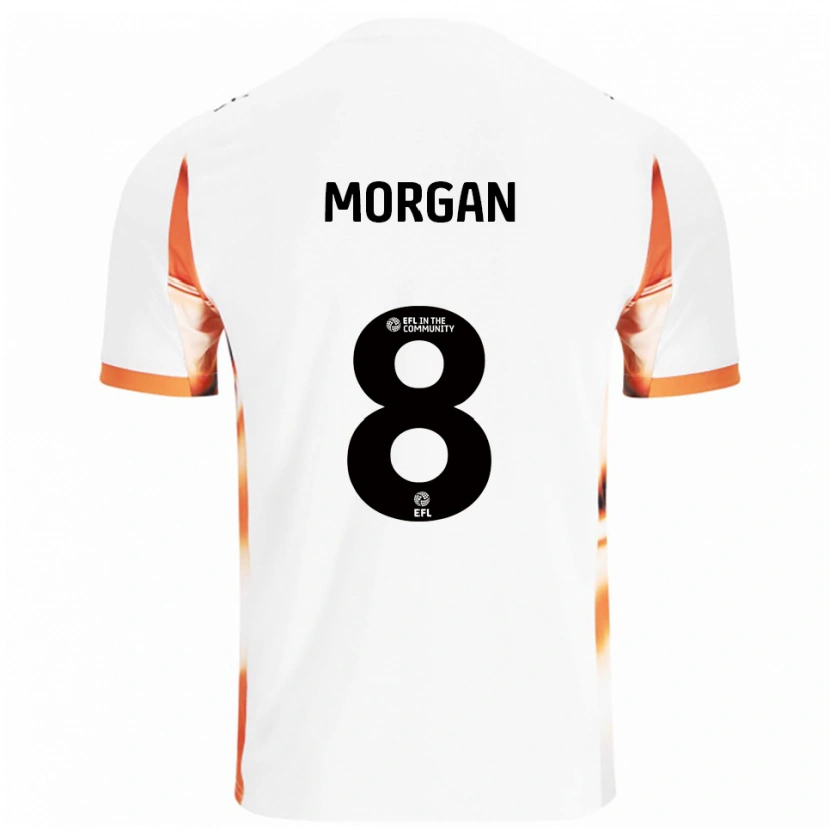 Danxen Mulher Camisola Albie Morgan #8 Branco Laranja Preto Alternativa 2025/26 Camisa
