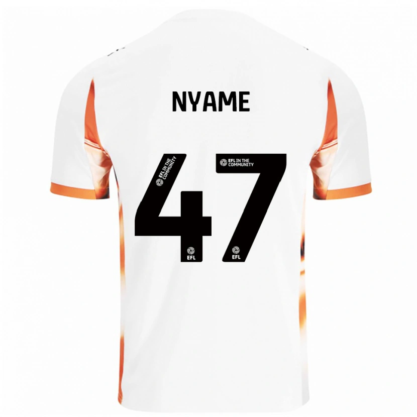 Danxen Mulher Camisola Josh Nyame #47 Branco Laranja Preto Alternativa 2025/26 Camisa