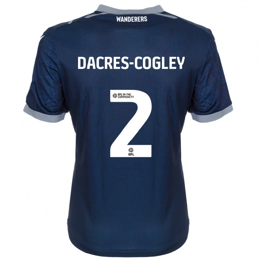 Danxen Mulher Camisola Josh Dacres-Cogley #2 Azul Marinho Cinza Alternativa 2025/26 Camisa