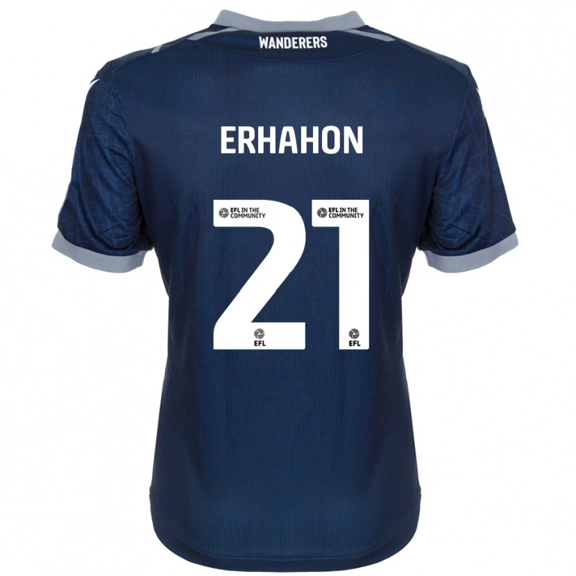 Danxen Mulher Camisola Ethan Erhahon #21 Azul Marinho Cinza Alternativa 2025/26 Camisa