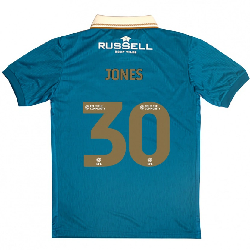 Danxen Mulher Camisola James Jones #30 Azul Celeste Branco Alternativa 2025/26 Camisa