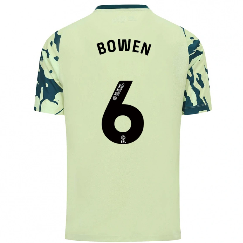 Danxen Mulher Camisola Megan Bowen #6 Verde Escuro Alternativa 2025/26 Camisa