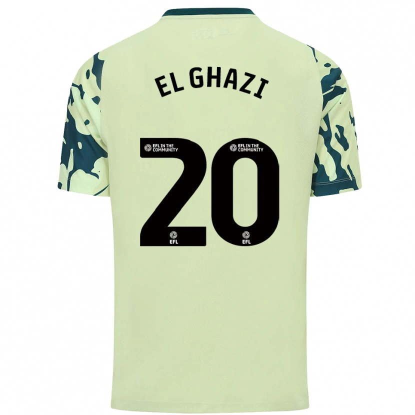 Danxen Mulher Camisola Anwar El Ghazi #20 Verde Escuro Alternativa 2025/26 Camisa