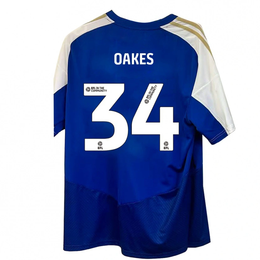Danxen Mulher Camisola Liam Oakes #34 Azul Branco Dourado Alternativa 2025/26 Camisa