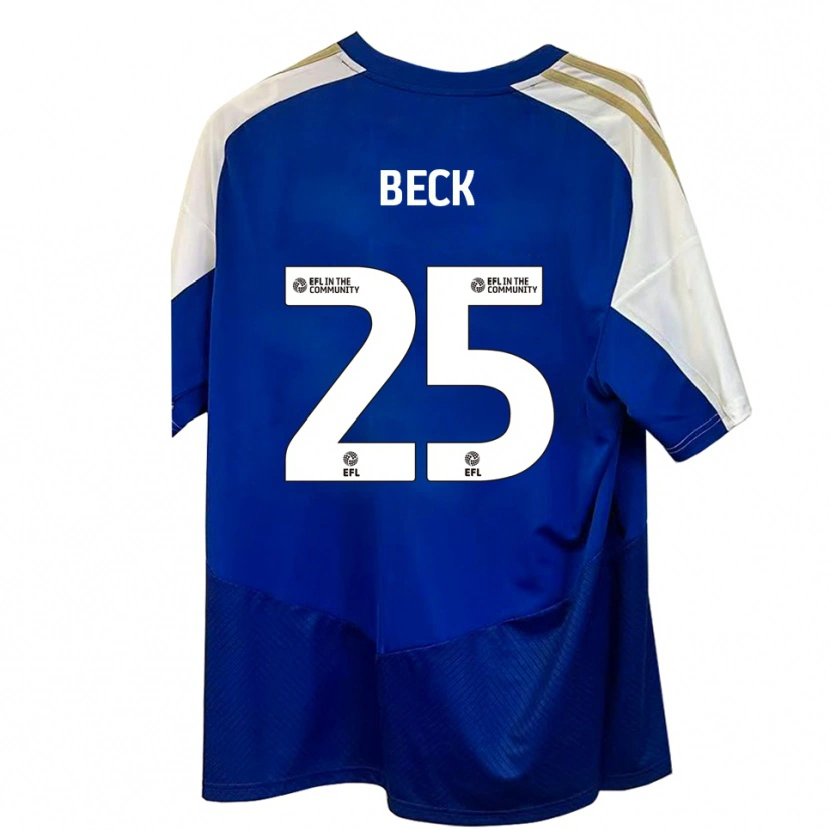 Danxen Mulher Camisola Steph Beck #25 Azul Branco Dourado Alternativa 2025/26 Camisa