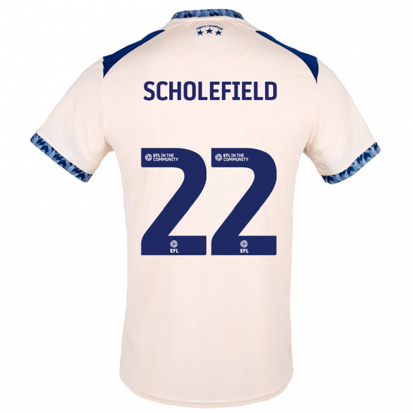 Danxen Mulher Camisola Lois Scholefield #22 Branco Sujo Azul Marinho Alternativa 2025/26 Camisa