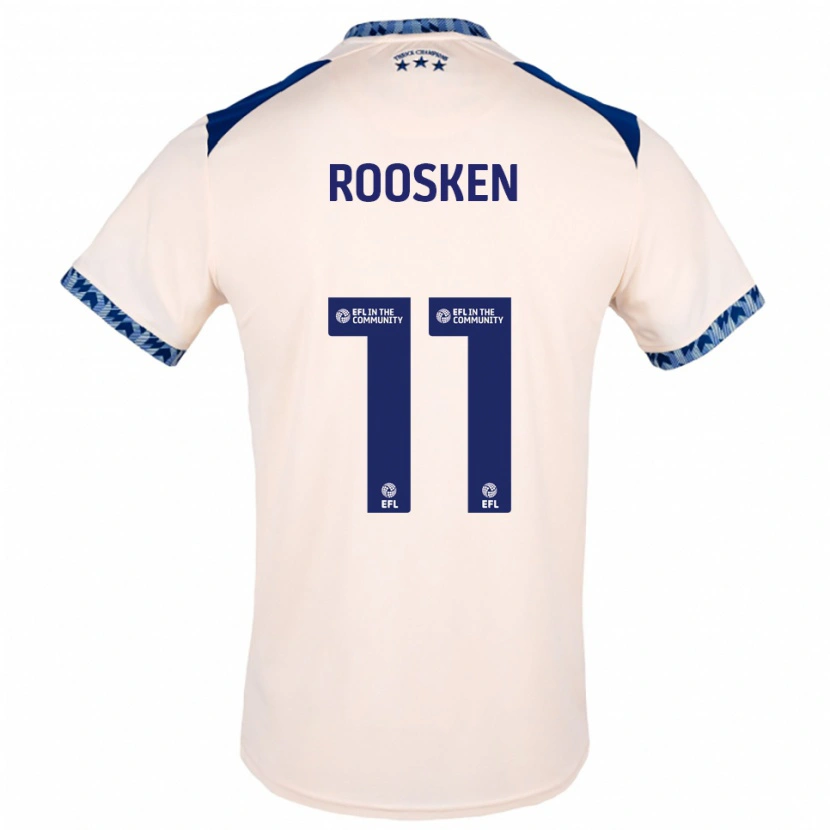 Danxen Mulher Camisola Ruben Roosken #11 Branco Sujo Azul Marinho Alternativa 2025/26 Camisa