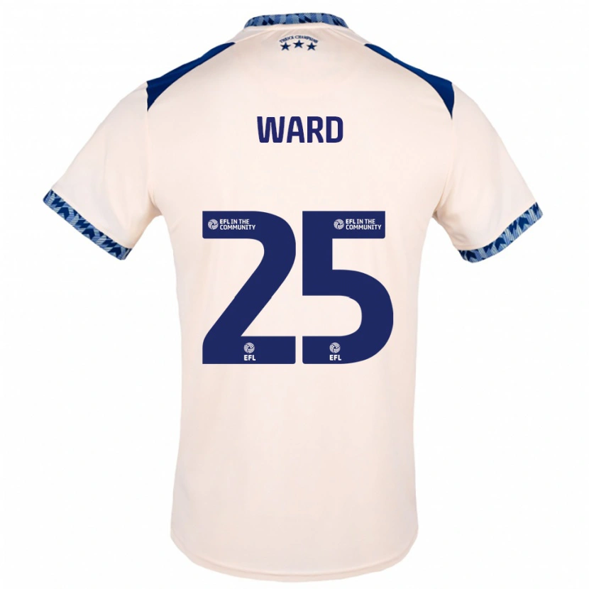 Danxen Mulher Camisola Danny Ward #25 Branco Sujo Azul Marinho Alternativa 2025/26 Camisa