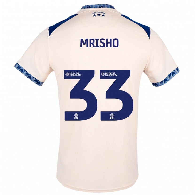 Danxen Mulher Camisola Omari Mrisho #33 Branco Sujo Azul Marinho Alternativa 2025/26 Camisa