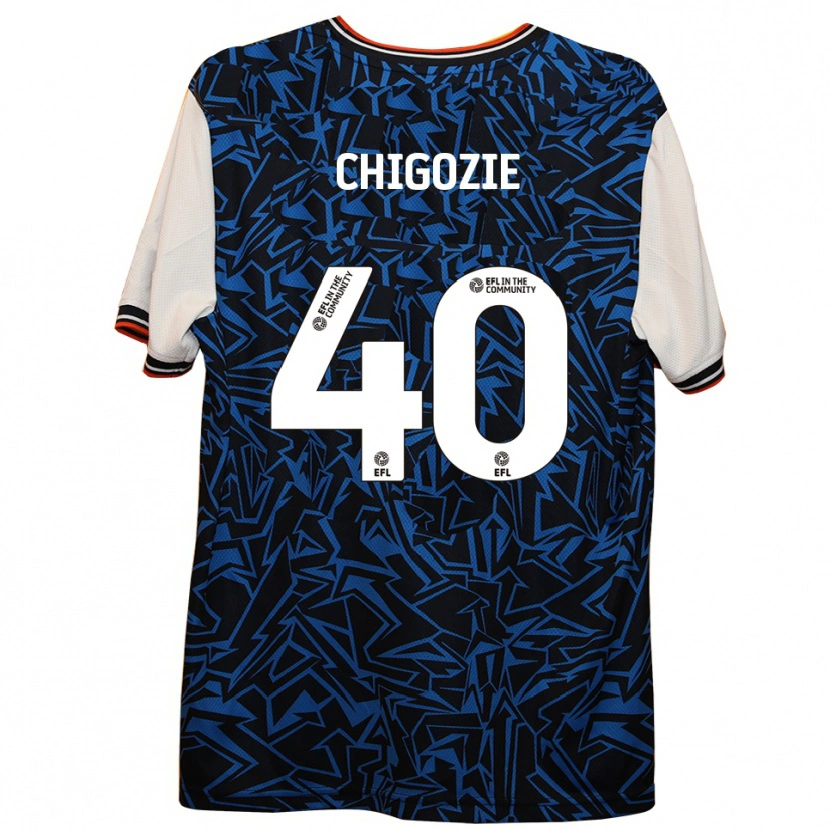 Danxen Mulher Camisola Christian Chigozie #40 Azul Preto Branco Alternativa 2025/26 Camisa