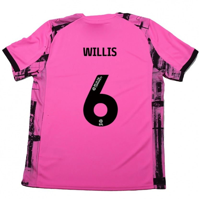 Danxen Mulher Camisola Jordan Willis #6 Rosa Vermelho Preto Alternativa 2025/26 Camisa