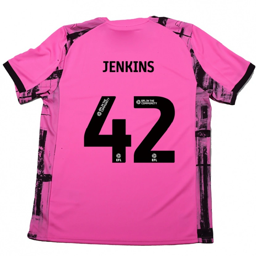 Danxen Mulher Camisola Leo Jenkins #42 Rosa Vermelho Preto Alternativa 2025/26 Camisa