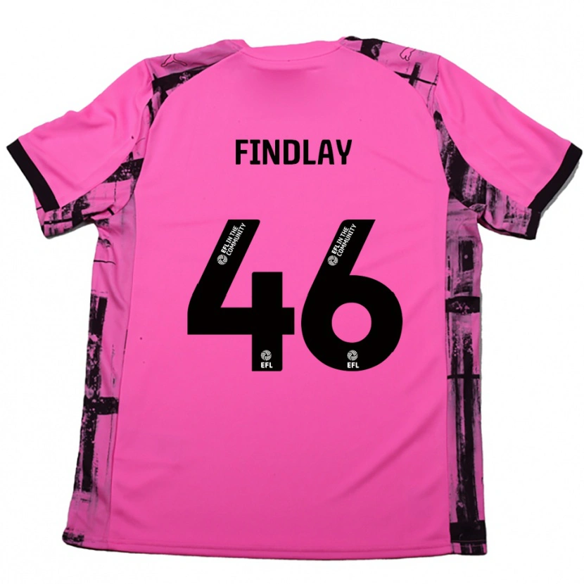 Danxen Mulher Camisola Freddie Findlay #46 Rosa Vermelho Preto Alternativa 2025/26 Camisa