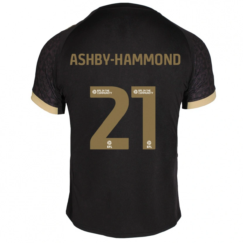 Danxen Mulher Camisola Luca Ashby-Hammond #21 Preto Dourado Alternativa 2025/26 Camisa
