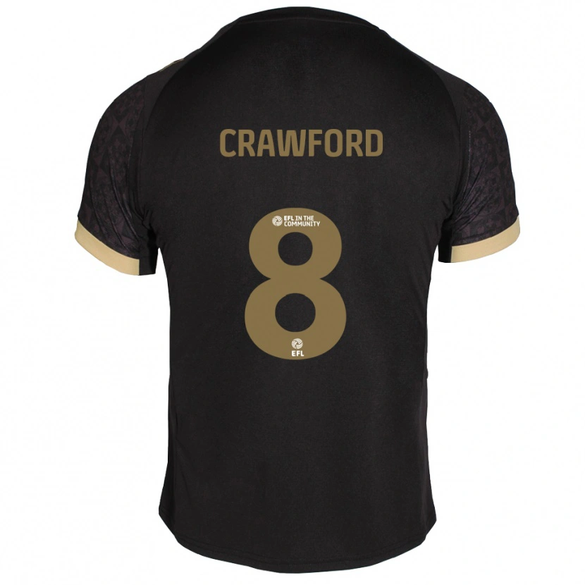 Danxen Mulher Camisola Imy Crawford #8 Preto Dourado Alternativa 2025/26 Camisa
