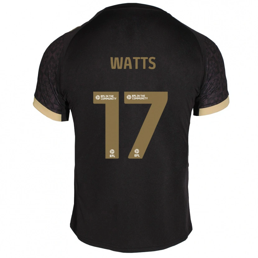 Danxen Mulher Camisola Caleb Watts #17 Preto Dourado Alternativa 2025/26 Camisa