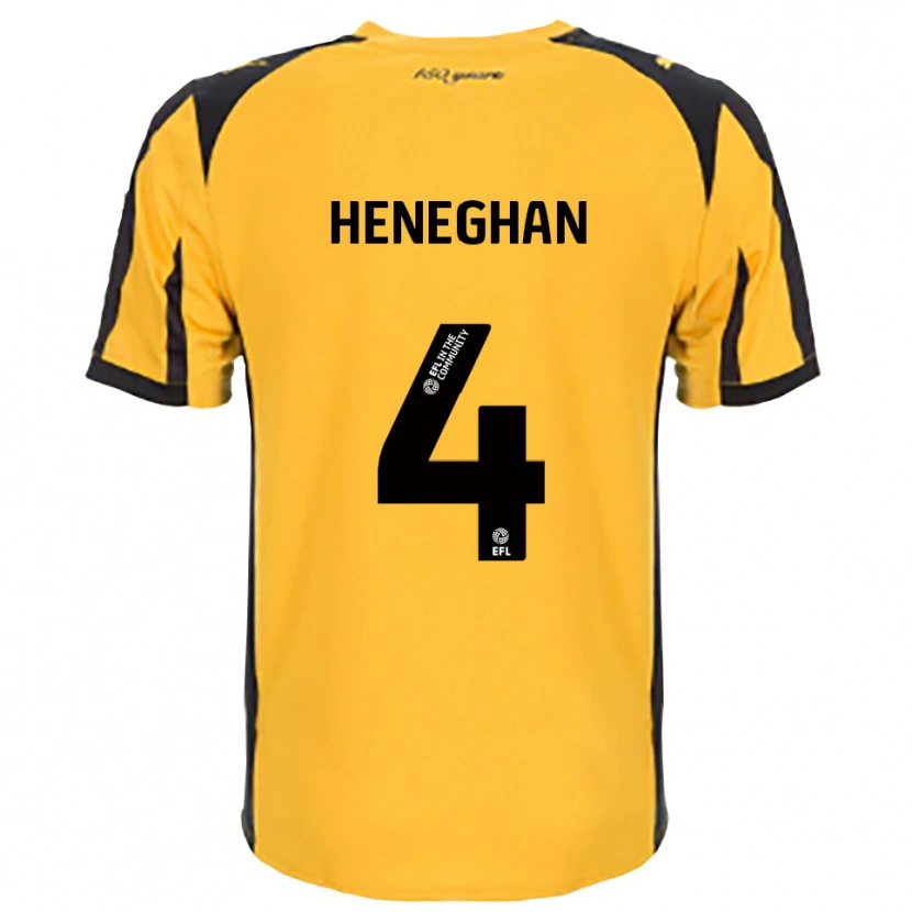 Danxen Mulher Camisola Ben Heneghan #4 Laranja Preto Alternativa 2025/26 Camisa