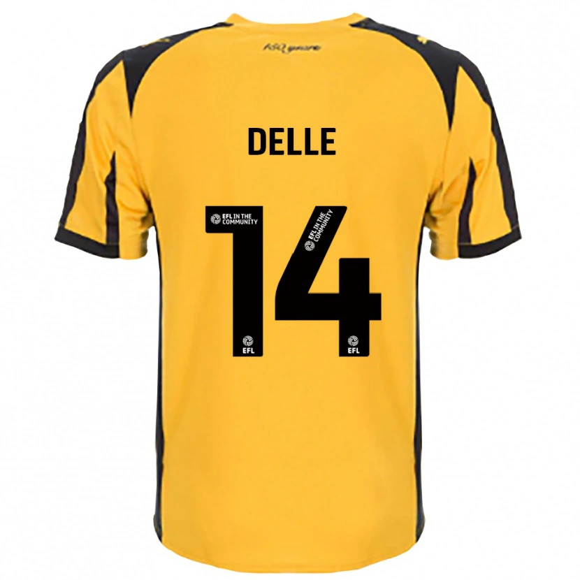 Danxen Mulher Camisola Mani Delle #14 Laranja Preto Alternativa 2025/26 Camisa