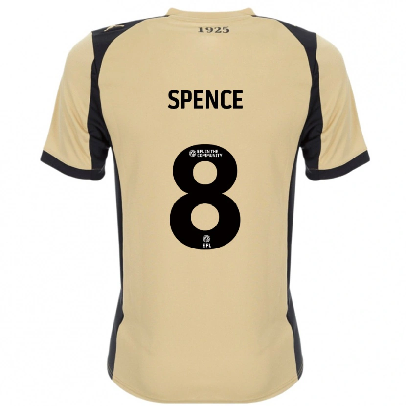Danxen Mulher Camisola Kian Spence #8 Dourado Preto Alternativa 2025/26 Camisa