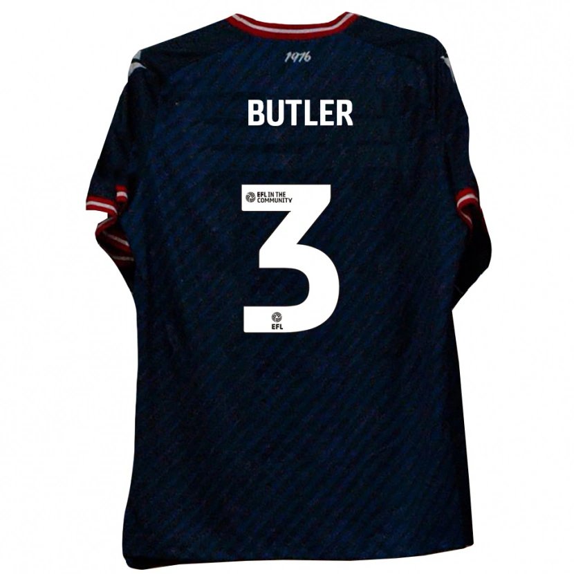 Danxen Mulher Camisola Dan Butler #3 Azul Marinho Vermelho Alternativa 2025/26 Camisa