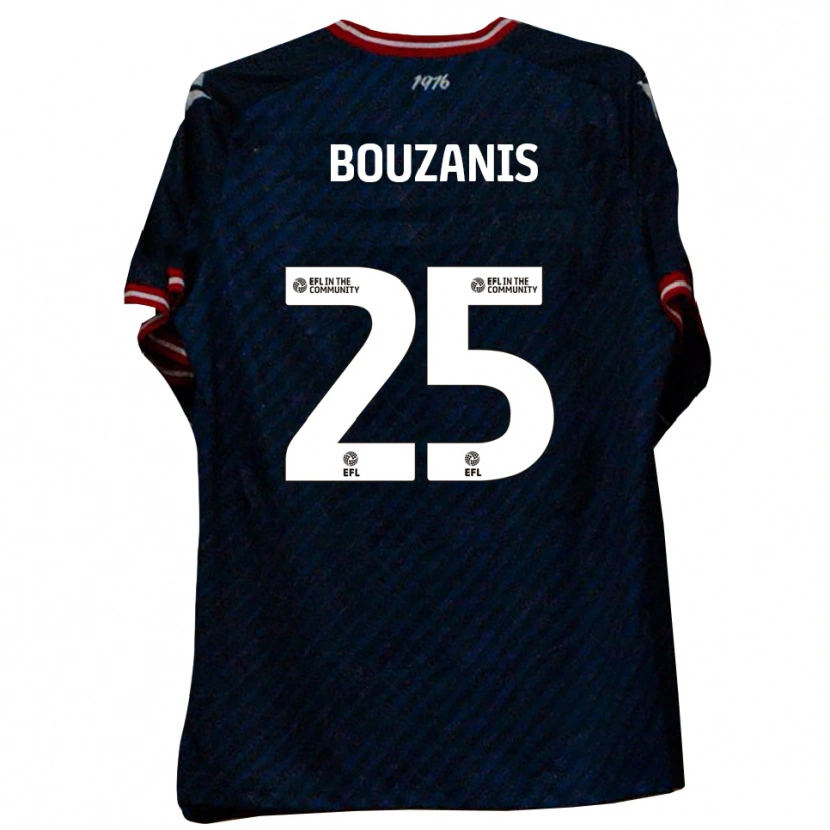 Danxen Mulher Camisola Dean Bouzanis #25 Azul Marinho Vermelho Alternativa 2025/26 Camisa