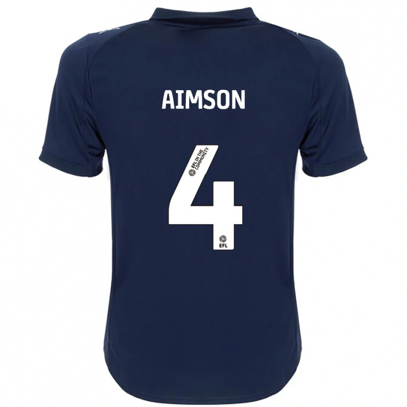 Danxen Mulher Camisola Will Aimson #4 Azul Marinho Branco Alternativa 2025/26 Camisa
