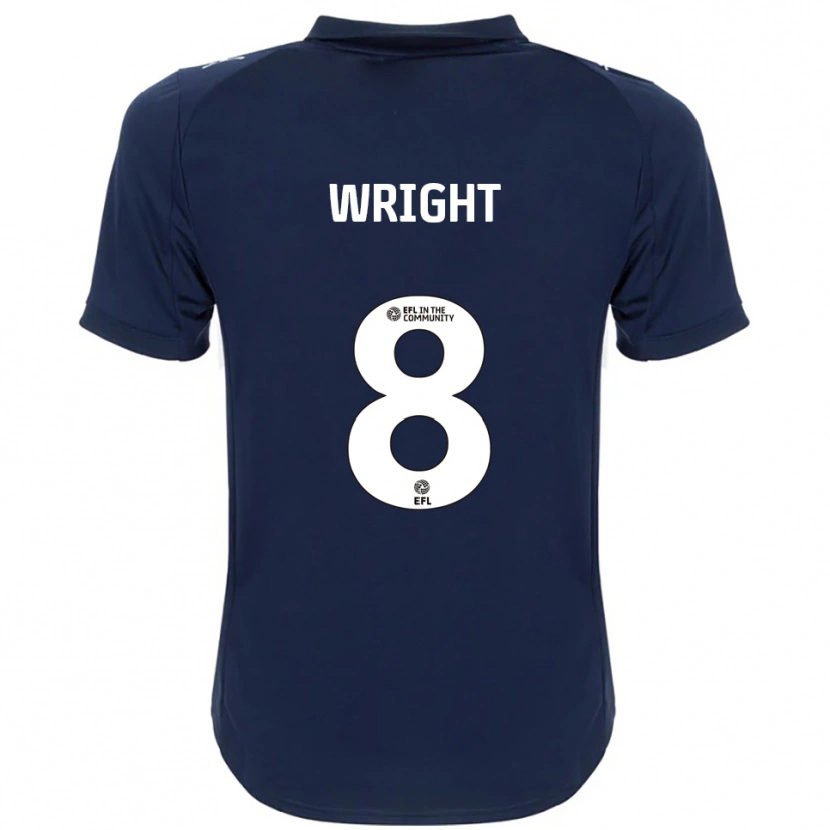Danxen Mulher Camisola Callum Wright #8 Azul Marinho Branco Alternativa 2025/26 Camisa