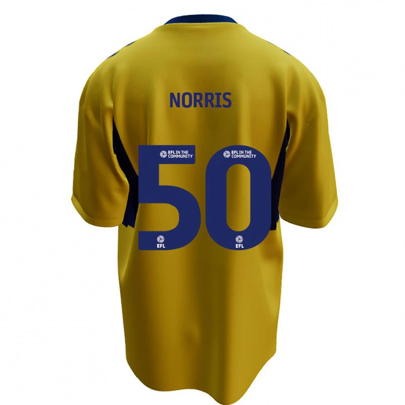 Danxen Mulher Camisola Will Norris #50 Amarelo Azul Alternativa 2025/26 Camisa
