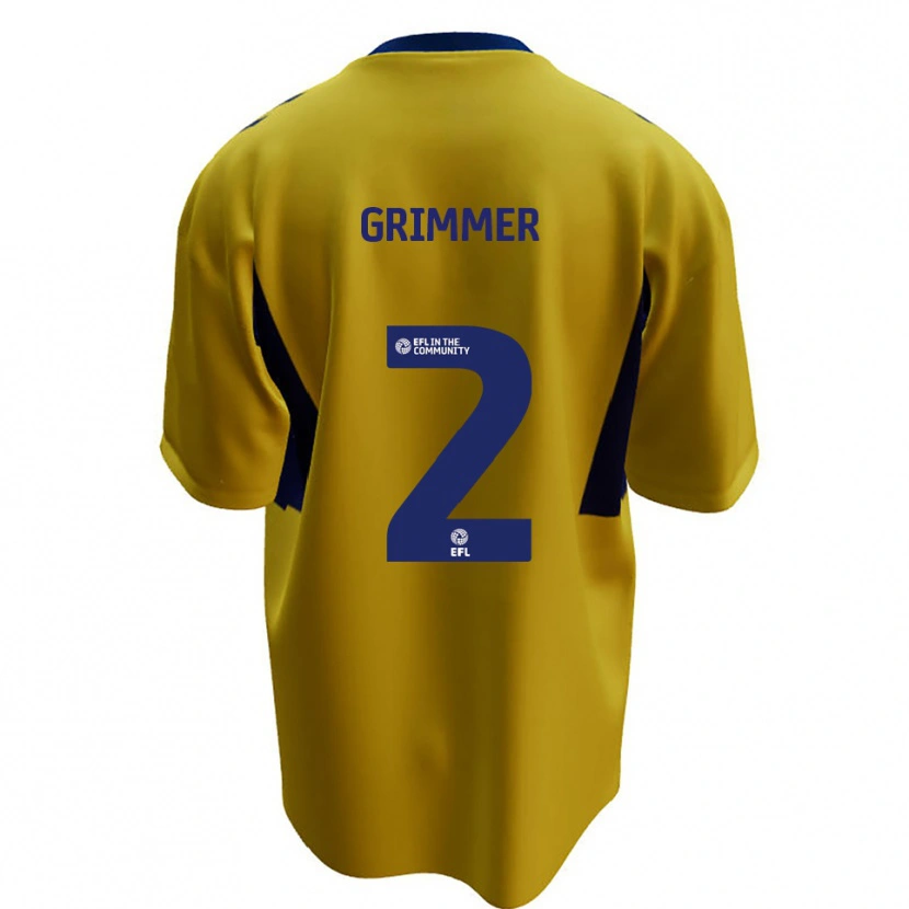 Danxen Mulher Camisola Jack Grimmer #2 Amarelo Azul Alternativa 2025/26 Camisa