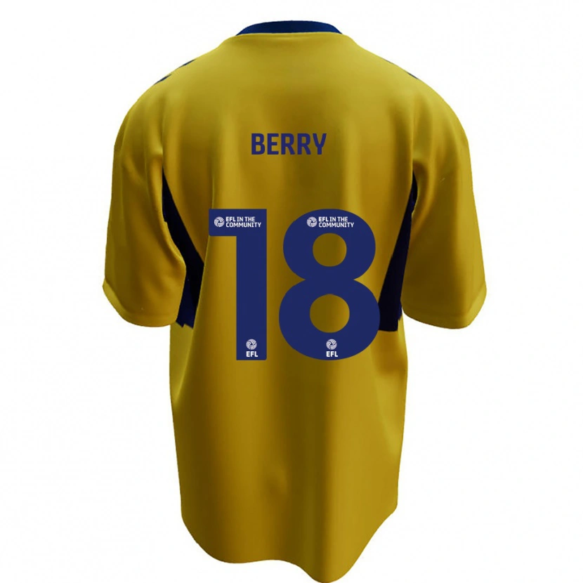 Danxen Mulher Camisola James Berry #18 Amarelo Azul Alternativa 2025/26 Camisa