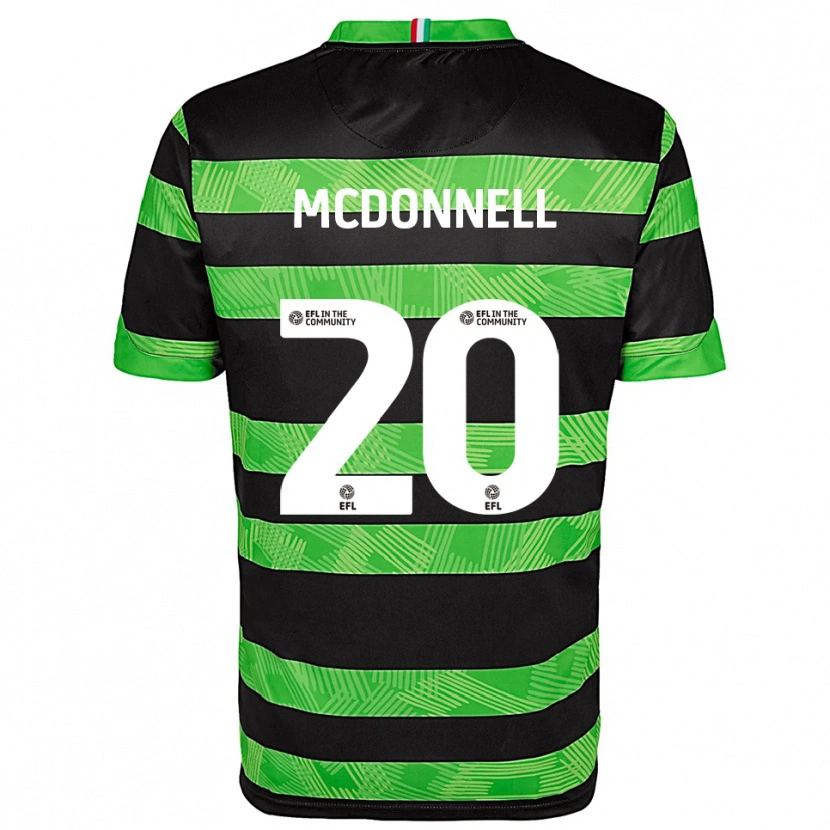 Danxen Mulher Camisola Joe Mcdonnell #20 Preto Verde Alternativa 2025/26 Camisa