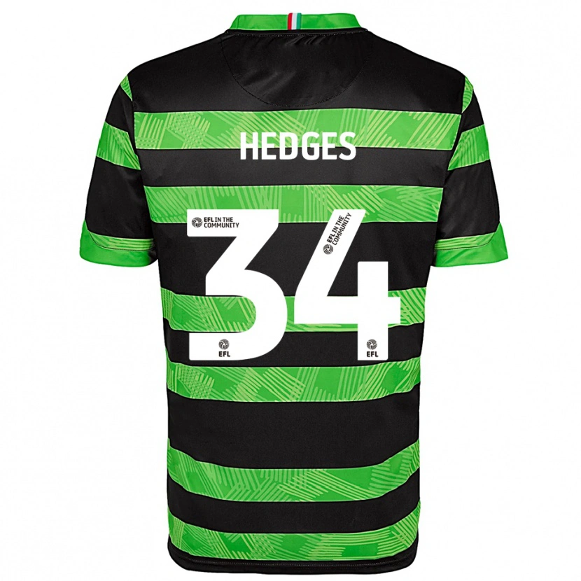 Danxen Mulher Camisola Harry Hedges #34 Preto Verde Alternativa 2025/26 Camisa