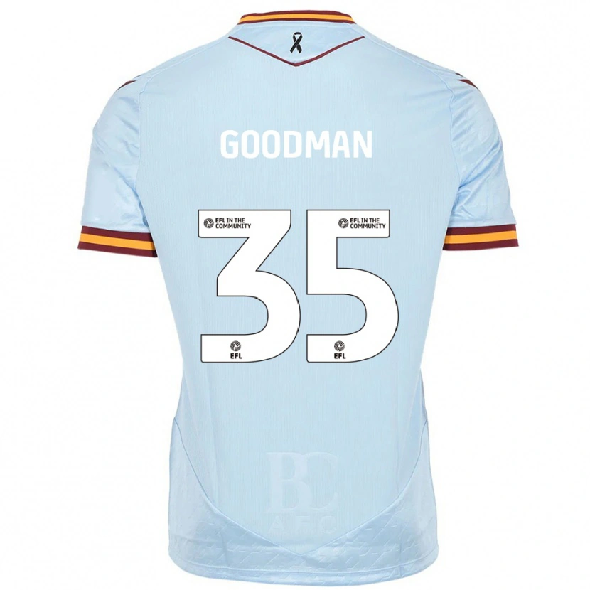 Danxen Mulher Camisola George Goodman #35 Azul Celeste Alternativa 2025/26 Camisa