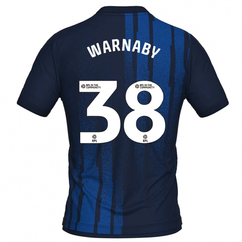 Danxen Mulher Camisola Lewis Warnaby #38 Azul Marinho Branco Alternativa 2025/26 Camisa
