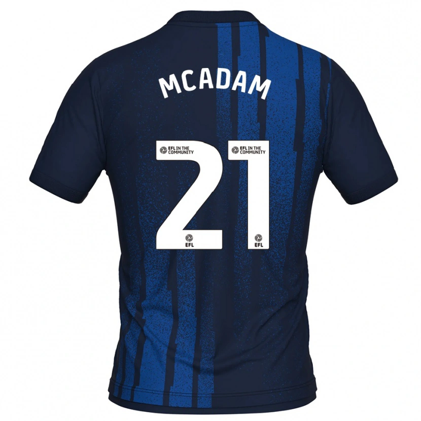 Danxen Mulher Camisola Kyle Mcadam #21 Azul Marinho Branco Alternativa 2025/26 Camisa