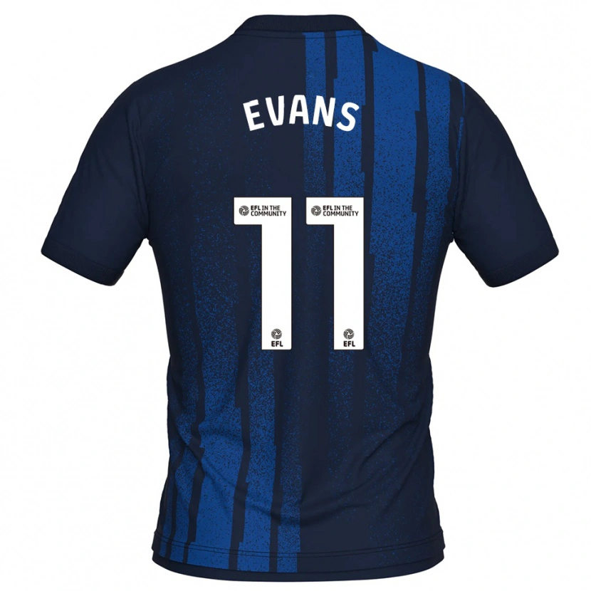 Danxen Mulher Camisola Will Evans #11 Azul Marinho Branco Alternativa 2025/26 Camisa