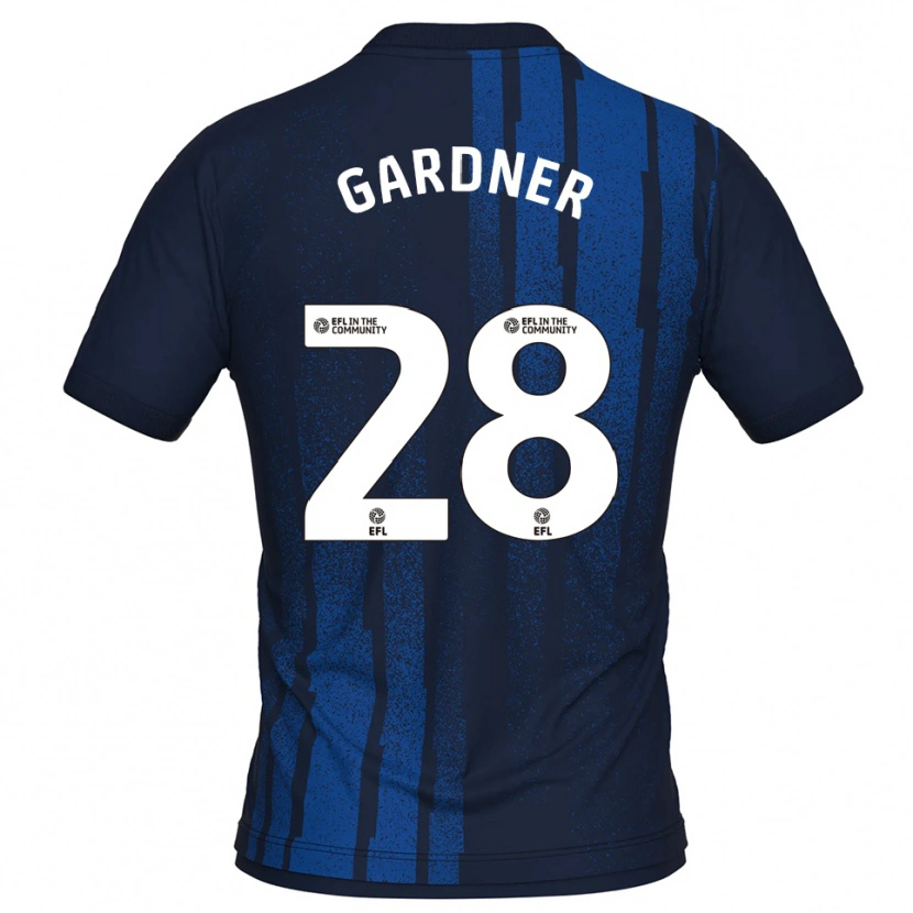 Danxen Mulher Camisola Joe Gardner #28 Azul Marinho Branco Alternativa 2025/26 Camisa
