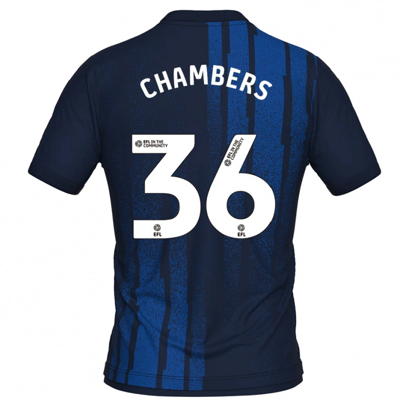 Danxen Mulher Camisola Jayden Chambers #36 Azul Marinho Branco Alternativa 2025/26 Camisa