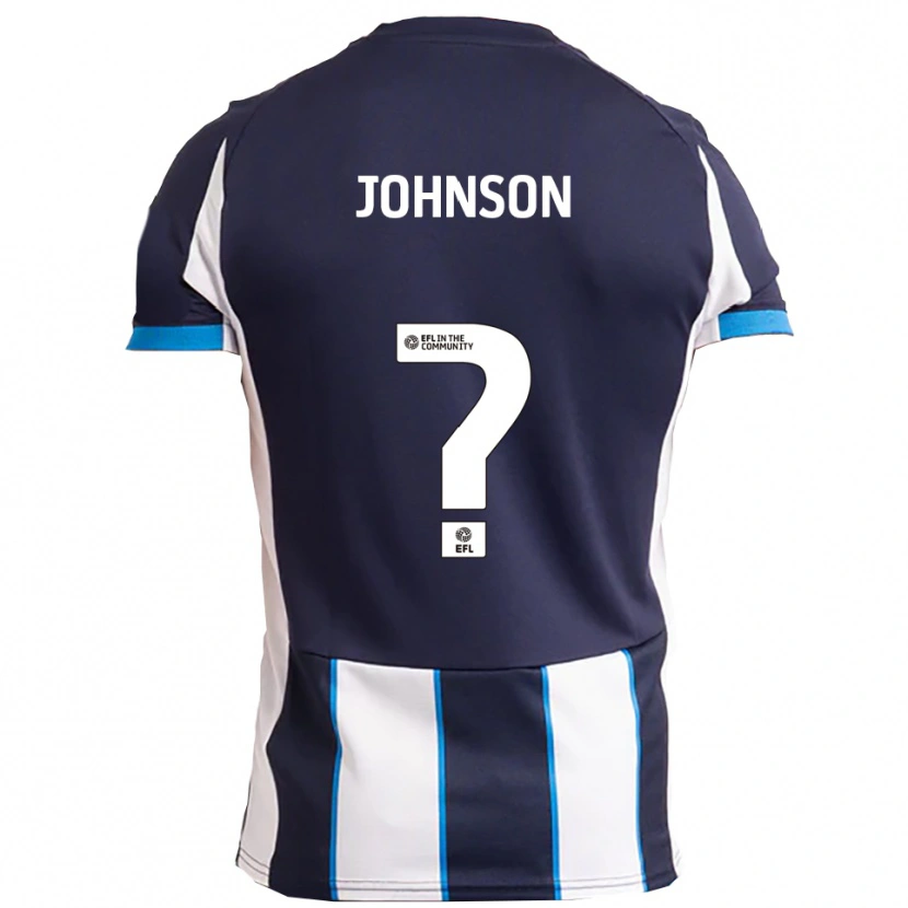 Danxen Mulher Camisola Georgia Johnson #0 Branco Azul Marinho Alternativa 2025/26 Camisa