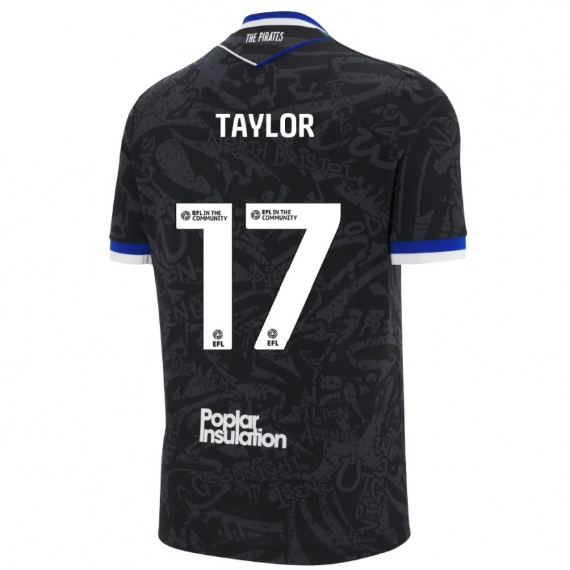 Danxen Mulher Camisola Connor Taylor #17 Preto Branco Alternativa 2025/26 Camisa