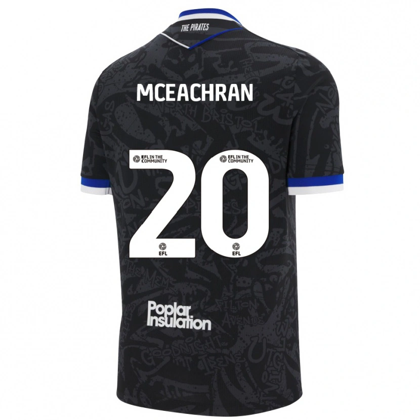 Danxen Mulher Camisola Josh Mceachran #20 Preto Branco Alternativa 2025/26 Camisa