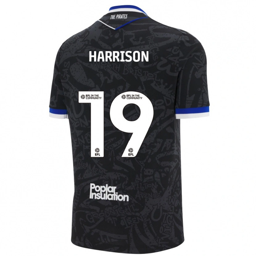 Danxen Mulher Camisola Ellis Harrison #19 Preto Branco Alternativa 2025/26 Camisa