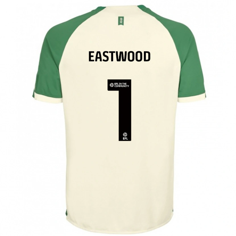 Danxen Mulher Camisola Jake Eastwood #1 Branco Sujo Verde Alternativa 2025/26 Camisa