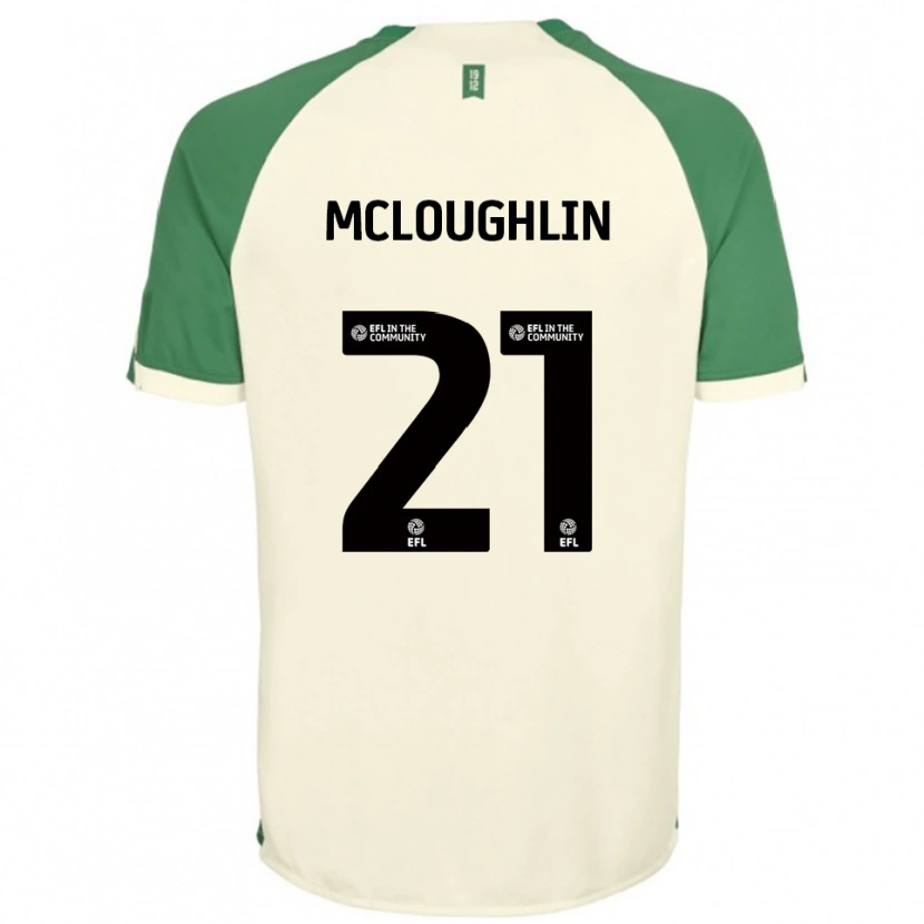 Danxen Mulher Camisola Shane Mcloughlin #21 Branco Sujo Verde Alternativa 2025/26 Camisa