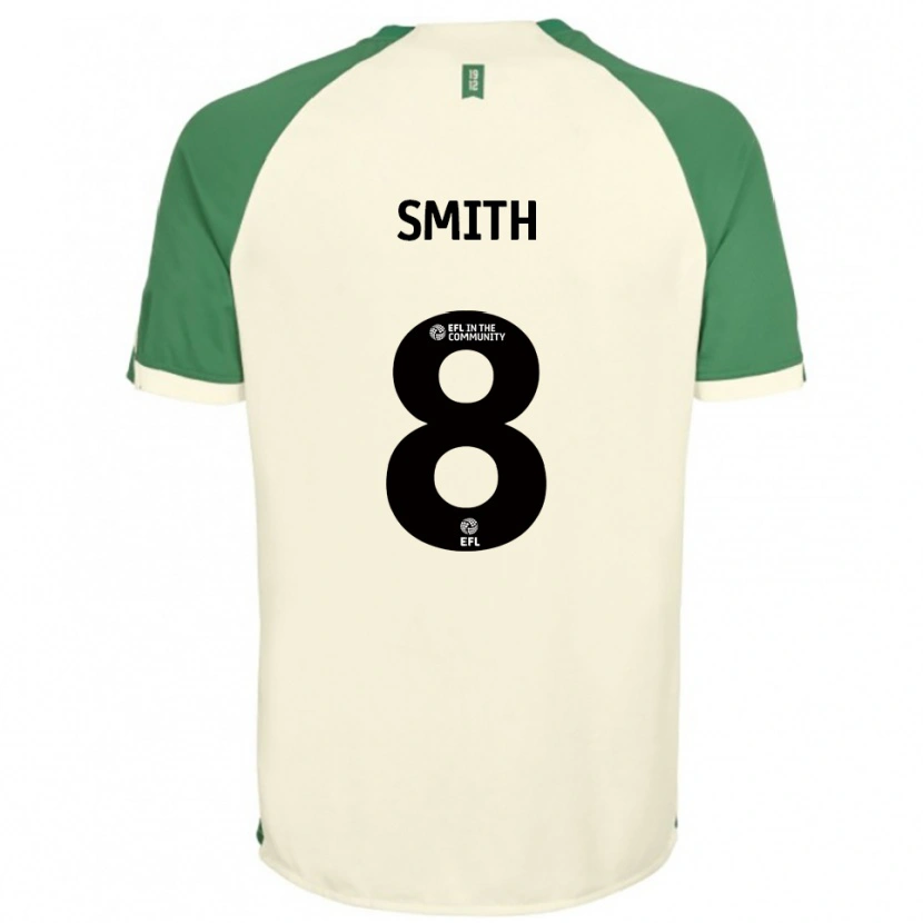 Danxen Mulher Camisola Korey Smith #8 Branco Sujo Verde Alternativa 2025/26 Camisa