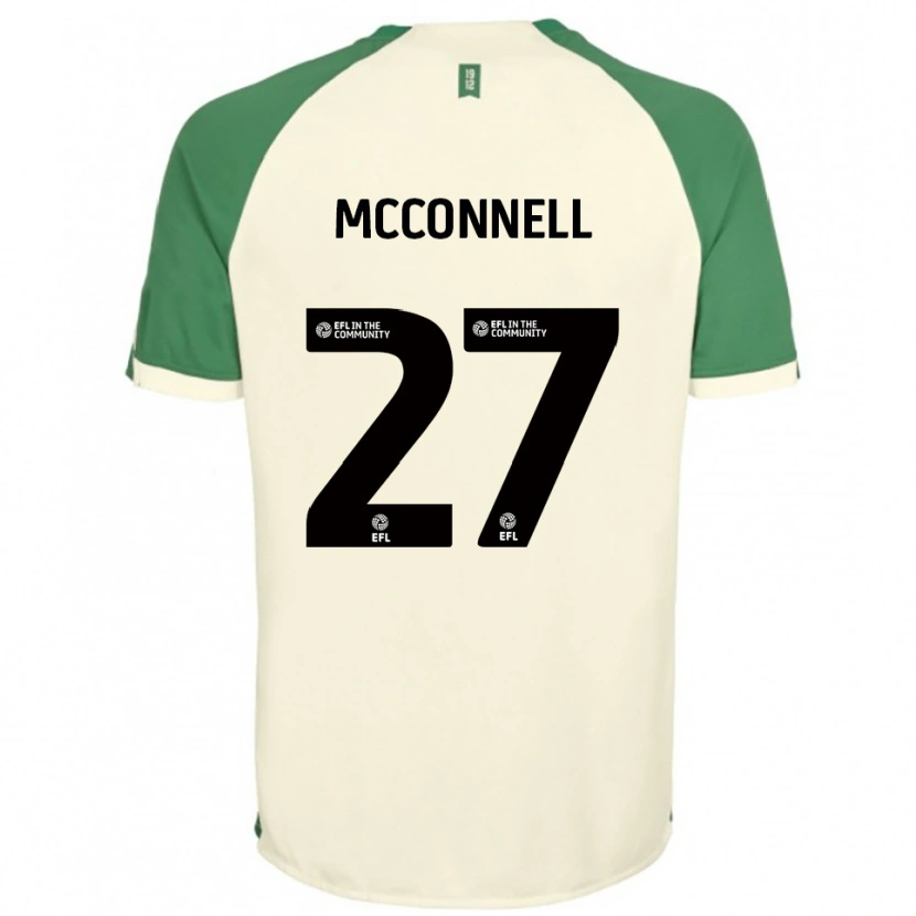 Danxen Mulher Camisola Glenn Mcconnell #27 Branco Sujo Verde Alternativa 2025/26 Camisa